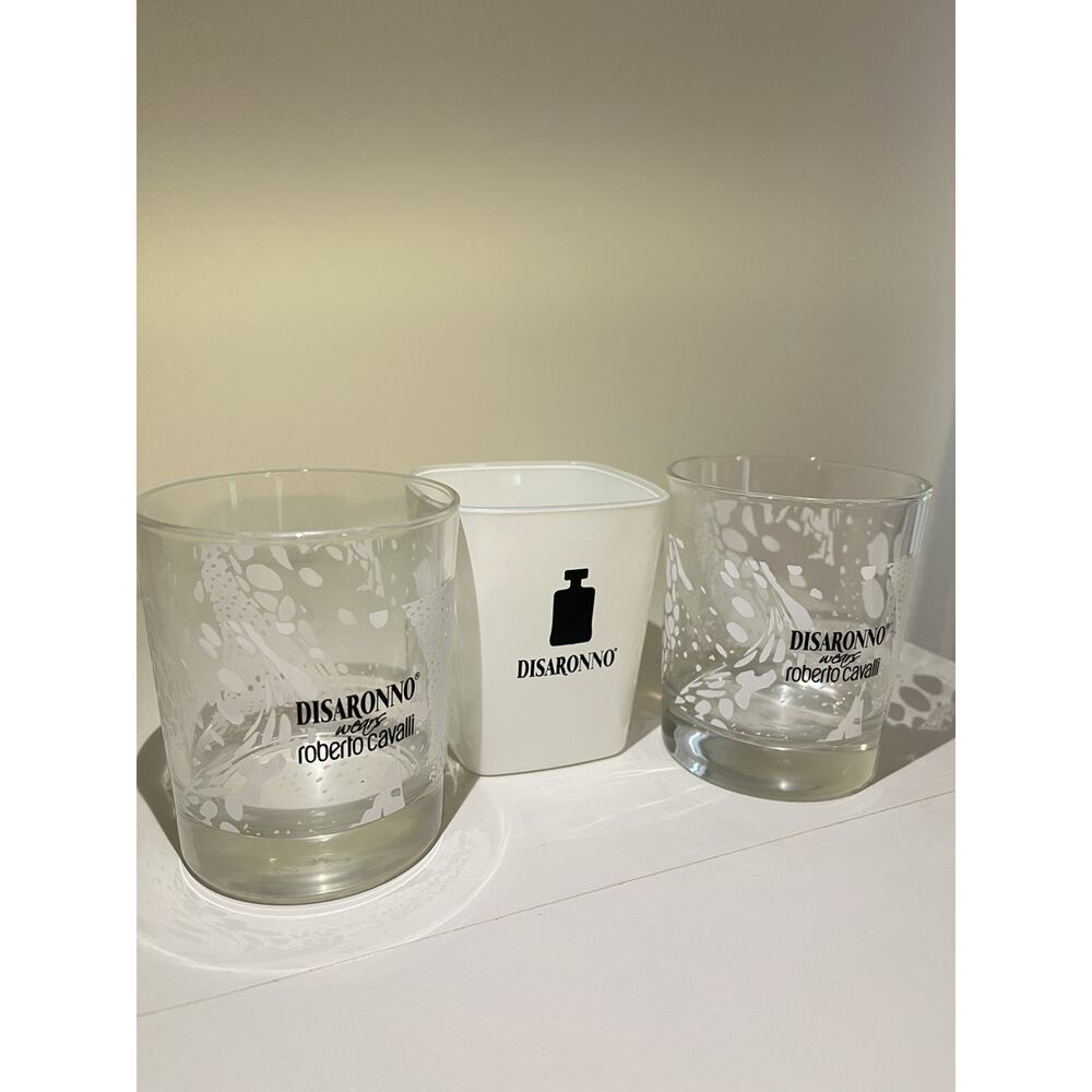 Lot of 3 Disaronno “Wears Roberto Cavalli” - Collectible Designer Glass, Lmtd Ed